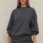 House of CB одећу 68JT784 слој дугих рукава од угља