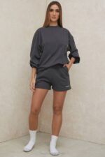House of CB одећу 68JT784 слој дугих рукава од угља - Image 8