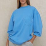 House of CB одећу 68JT785 плава мајица дугих рукава