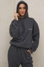 House of CB одећу 68JT791 хало капуљача у облику угљена - Image 13