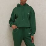 House of CB одећу 68JT794 хало зелена превелика дуксерица