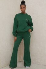 House of CB одећу 68JT798 томми зелена дуксерица са великим изрезом - Image 11