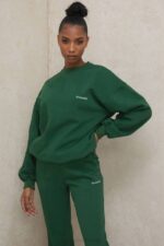 House of CB одећу 68JT798 томми зелена дуксерица са великим изрезом - Image 13