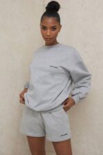 House of CB одећу 68JT803 томми сива дуксерица са великим изрезом - Image 7