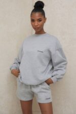House of CB одећу 68JT803 томми сива дуксерица са великим изрезом - Image 8