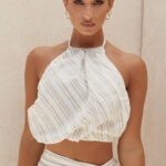 House of CB одећу 68JT806 бетте лан бленд топ без леђа