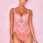 House of CB одећу 68JT818 надиа розе боди од чипке