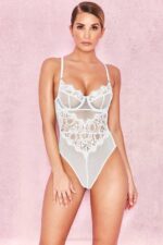 House of CB одећу 68JT820 надиа бели чипкани боди - Image 7