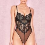 House of CB одећу 68JT821 надиа црни чипкани боди