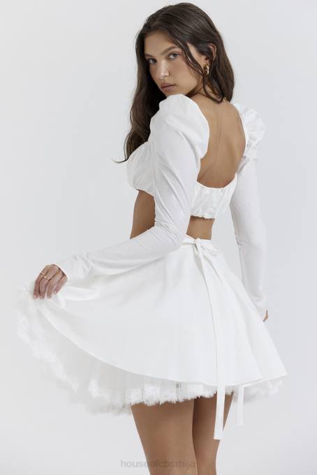 House of CB одећу 68JT851 нахла мини сукња од беле машне - Image 11