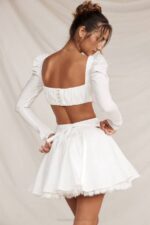 House of CB одећу 68JT851 нахла мини сукња од беле машне - Image 13
