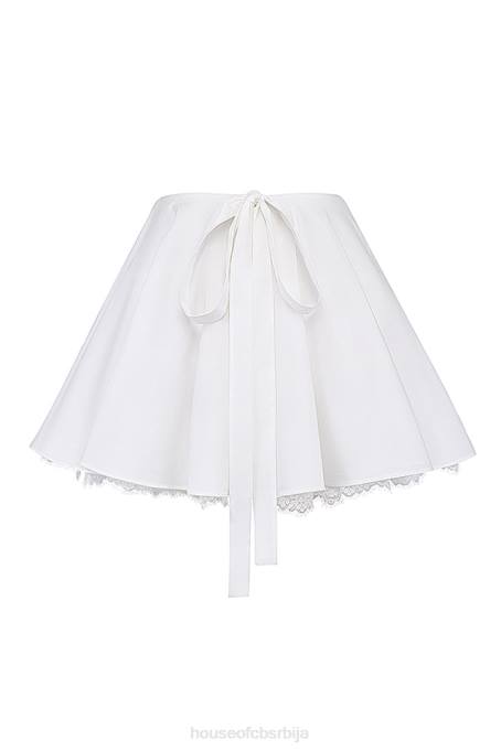 House of CB одећу 68JT851 нахла мини сукња од беле машне - Image 5
