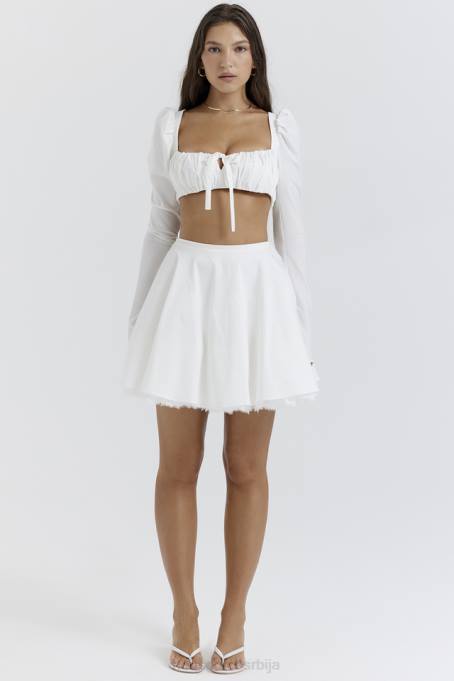 House of CB одећу 68JT851 нахла мини сукња од беле машне - Image 6