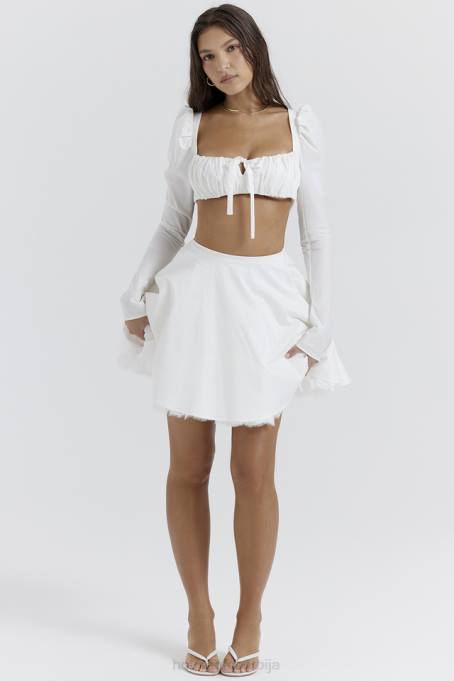 House of CB одећу 68JT851 нахла мини сукња од беле машне - Image 7