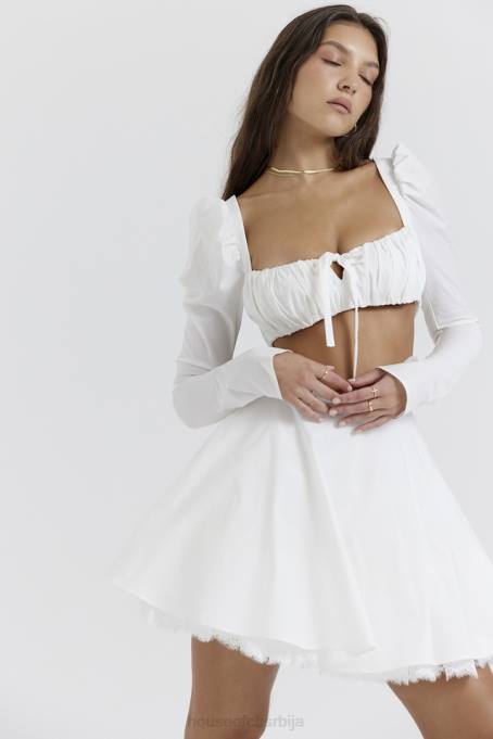 House of CB одећу 68JT851 нахла мини сукња од беле машне - Image 8
