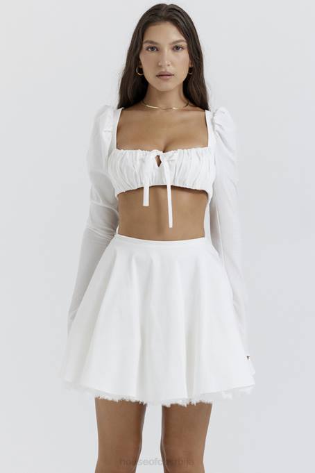 House of CB одећу 68JT851 нахла мини сукња од беле машне - Image 1
