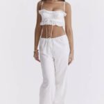 House of CB одећу 68JT859 франкие беле бродерие англаис панталоне