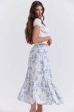 House of CB одећу 68JT864 аитана миди сукња са плавим принтом - Image 5