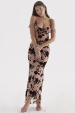 House of CB одећу 68JT871 имаан дусти розе деворе макси сукња - Image 9