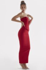 House of CB одећу 68JT875 наиара црвена ружа макси сукња - Image 7