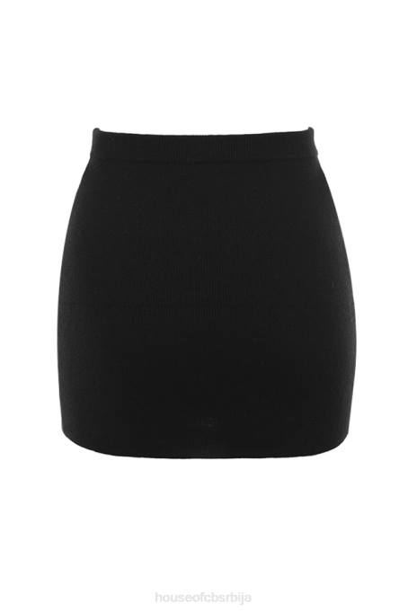 House of CB одећу 68JT883 аврил црна мини сукња од кашмира - Image 7