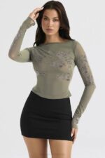 House of CB одећу 68JT896 нисха црна вајарска мини сукња - Image 7