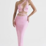 House of CB одећу 68JT909 матхилда розе сукња од чипке