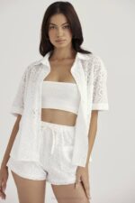 House of CB одећу 68JT914 мае беле бродерие англаисе шортс - Image 14