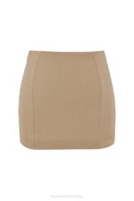 House of CB одећу 68JT927 нисха беж скулптурална мини сукња - Image 5