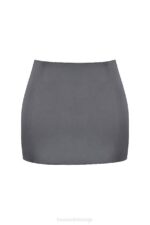 House of CB одећу 68JT936 каталина сатенска мини сукња а-кроја у сенци - Image 4