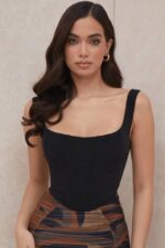 House of CB одећу 68JT94 нинетта црни мрежасти корзет - Image 11