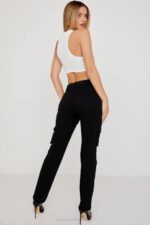 House of CB одећу 68JT957 бреанна црне карго панталоне са чипком - Image 7