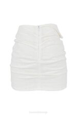 House of CB одећу 68JT962 емми офф вхите мини сукња са преклопљеним струком - Image 5