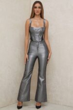 House of CB одећу 68JT97 ханнах сребрни скраћени горњи део корзета - Image 6