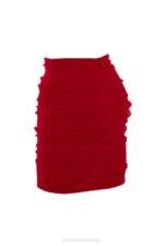 House of CB одећу 68JT985 росита мини сукња од црвеног тила - Image 6