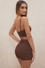 House of CB одећу 68JT986 еден шорц од чоколадног завоја - Image 3