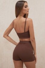 House of CB одећу 68JT986 еден шорц од чоколадног завоја - Image 4