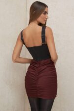 House of CB одећу 68JT991 кеелеи суво грожђе сатен мини сукња руцхед - Image 11