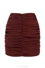 House of CB одећу 68JT991 кеелеи суво грожђе сатен мини сукња руцхед - Image 4