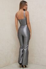 House of CB одећу 68JT992 јас сребрне панталоне са шиљком - Image 6
