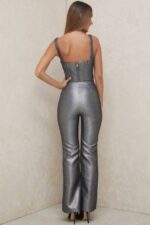 House of CB одећу 68JT992 јас сребрне панталоне са шиљком - Image 7