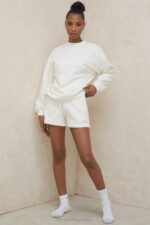 House of CB одећу 68JT996 ауден шортс од белог дреса - Image 13