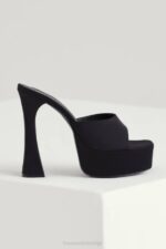 House of CB ципеле 68JT1065 алессандра црне сатенске мазге са платформом - Image 4