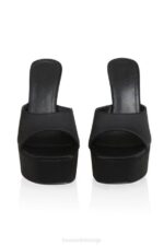 House of CB ципеле 68JT1065 алессандра црне сатенске мазге са платформом - Image 7
