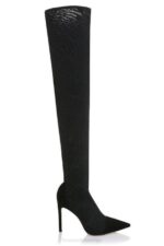 House of CB ципеле 68JT1088 есцапе црне мрежасте чизме са монограмом - Image 3