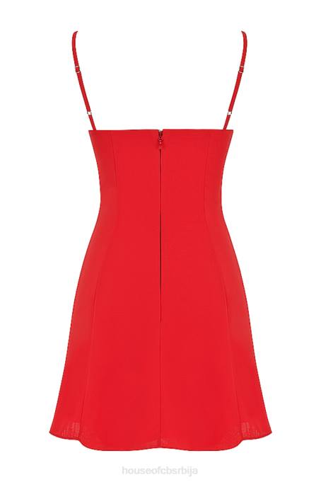 House of CB одећу 68JT426 Кристијана црвена мини хаљина
